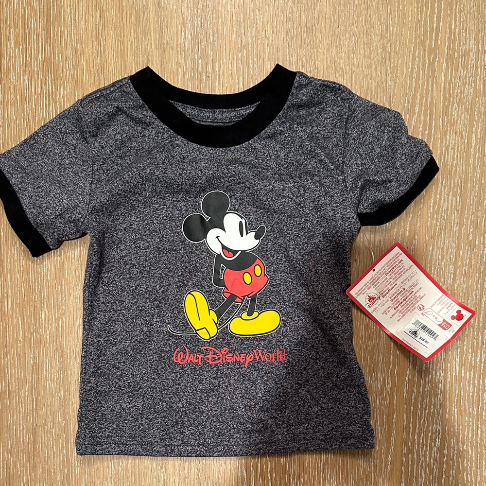 Disney Kids Mickey Mouse Charcoal and Black Tee